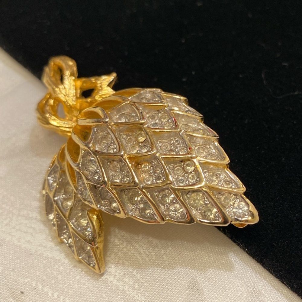 Vintage Polcini Rhinestone Strawberry Brooch - Picture 6 of 7